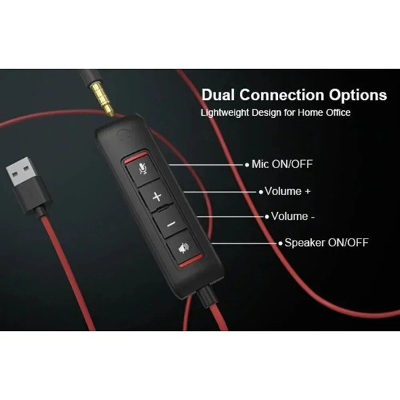 NUBWO HW02 USB Headset With Microphone Noise Cancelling & In-Line Control W/Bag - Picture 10 of 11